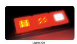 LUCIDITY GLO TRAC LED Combination Rear Lamp 12V-24V (D.I./Stop-Tail/Rev.) - Multiple rectangles with clear lens, red/amber/white LEDs 26057ARC-V