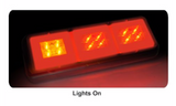 LUCIDITY GLO TRAC LED Combination Rear Lamp 12V-24V (D.I./Stop/Tail.) - Multiple rectangles with clear lens, red/amber LEDs 26057ARR-BV