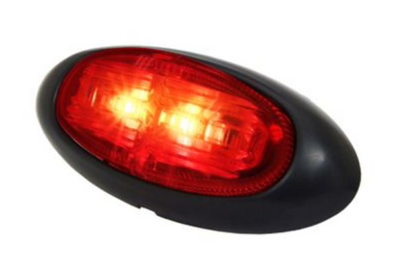 LUCIDITY LED Side Marker Lamp 12V-24V (red lens, red LED) 26265RK-1B